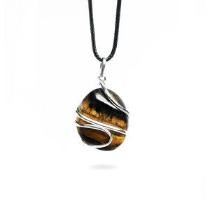 Raw Tiger Eye Crystal Necklace: Enhance Your Self-Confidence and Willpower